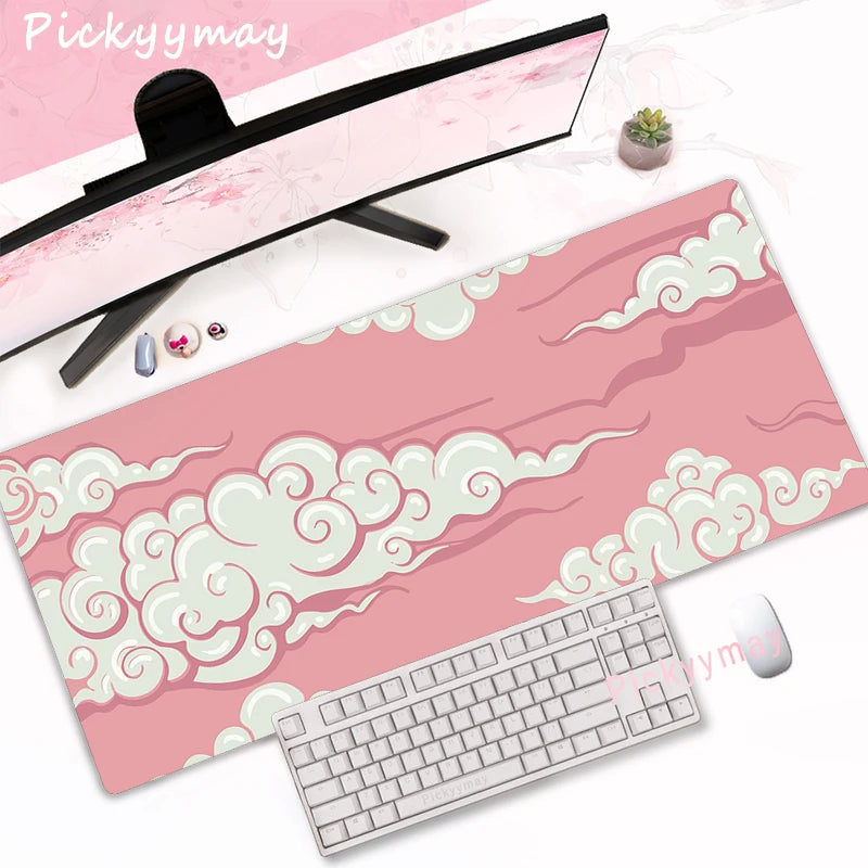 Tapis de Souris XXL Fleurs de Cerisier – Sakura Rose, Antidérapant et Élégant