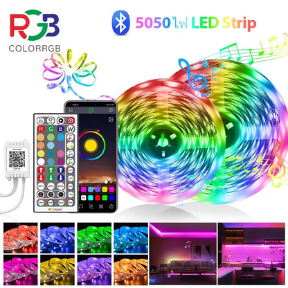 Ruban LED RGB 5050 aiopp – Contrôle Bluetooth via Application Happylight | Synchronisation Musique, Éclairage Ambiance Maison et Gaming