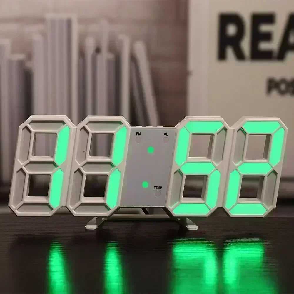 Horloge murale numérique LED 3D – Design moderne à affichage lumineux