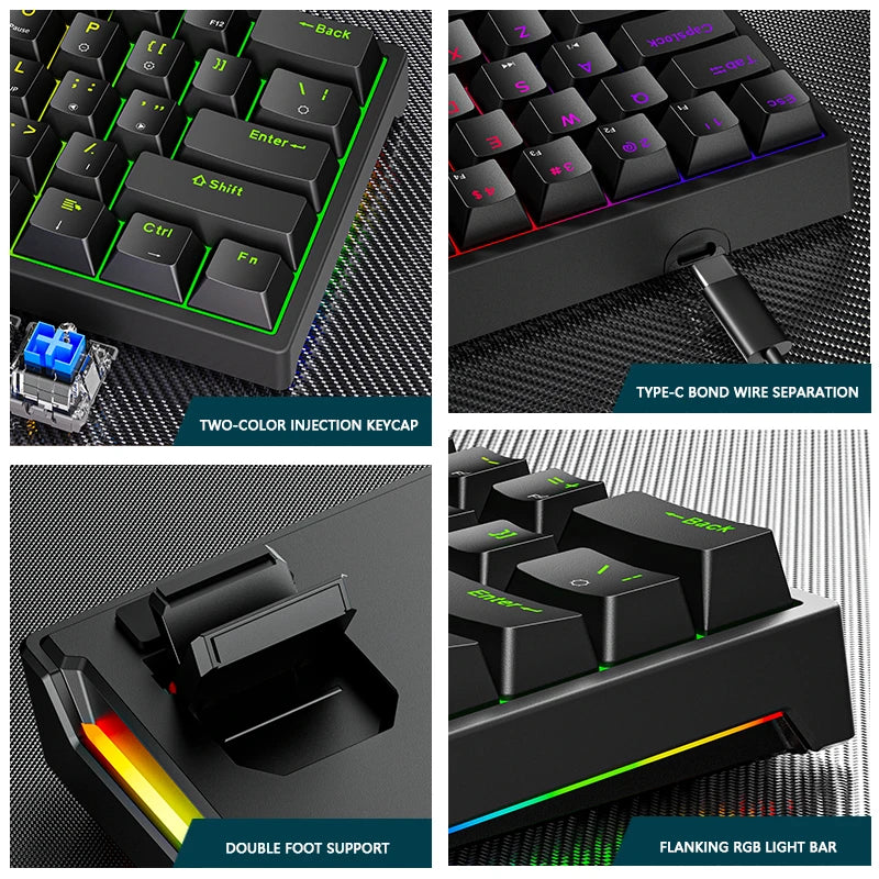 Clavier Mécanique Gaming EDUP K620 Mini RGB – 61 Touches