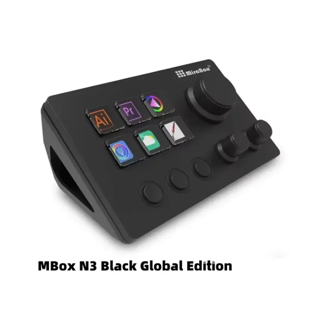 Mirabox N3 StreamDeck - Clavier Macro avec Écran LCD et Molette - Console de Contrôle pour Streaming et Gaming