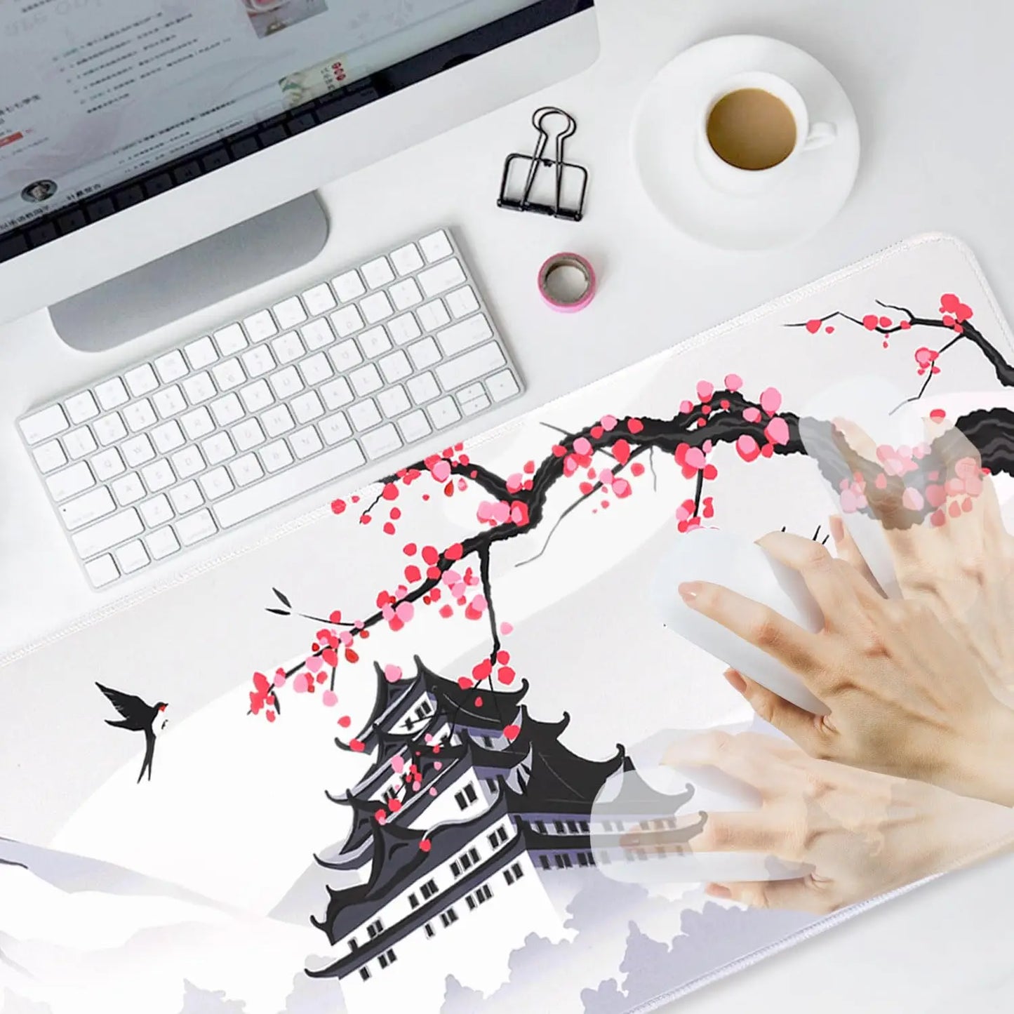 Tapis de Souris XL – KPTE Motif Fleur de Prunier