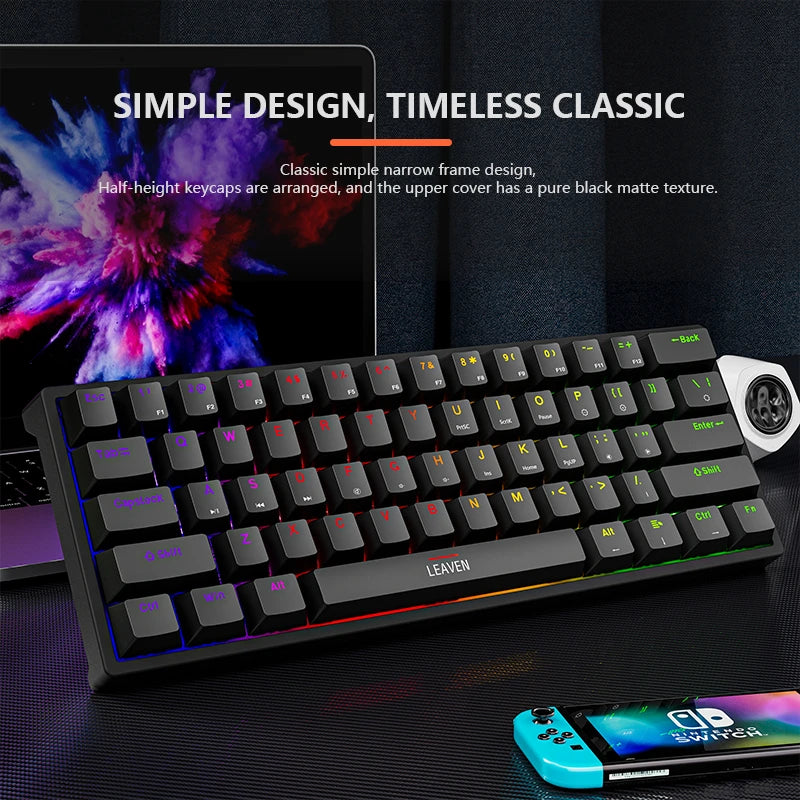 Clavier Mécanique Gaming EDUP K620 Mini RGB – 61 Touches