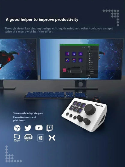 Mirabox N3 StreamDeck - Clavier Macro avec Écran LCD et Molette - Console de Contrôle pour Streaming et Gaming