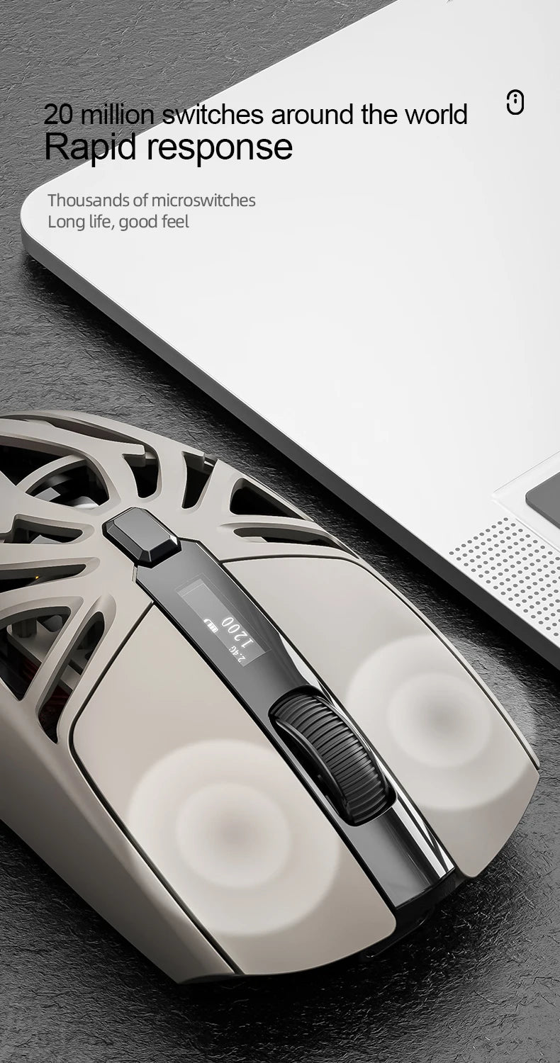 SMAILWOLF RS8 – Souris Gaming Sans Fil à Écran Digital (73g)