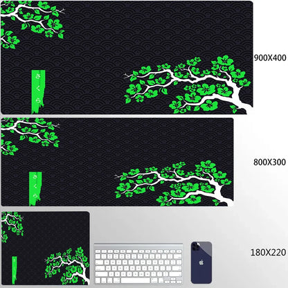Tapis de Souris XXL Arbre Fleuri Antidérapant et Imperméable