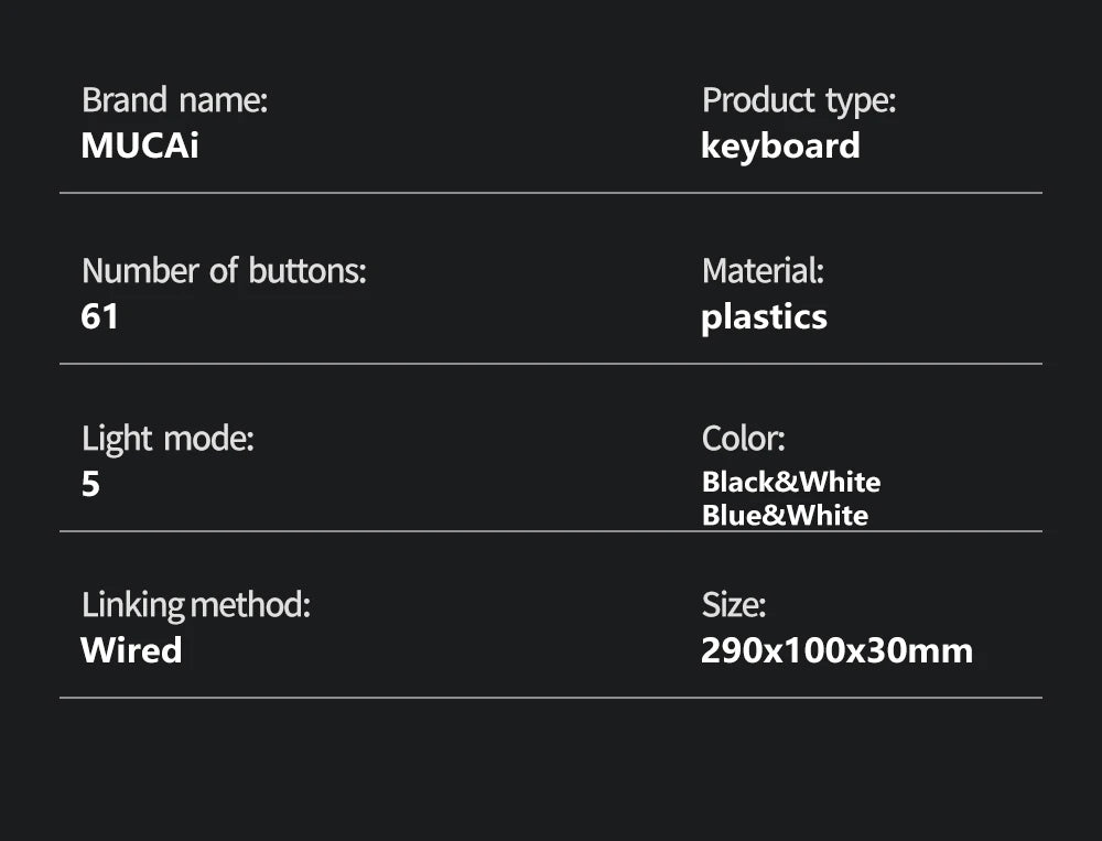 Clavier Mécanique RGB Compact 60 % – MUCAI