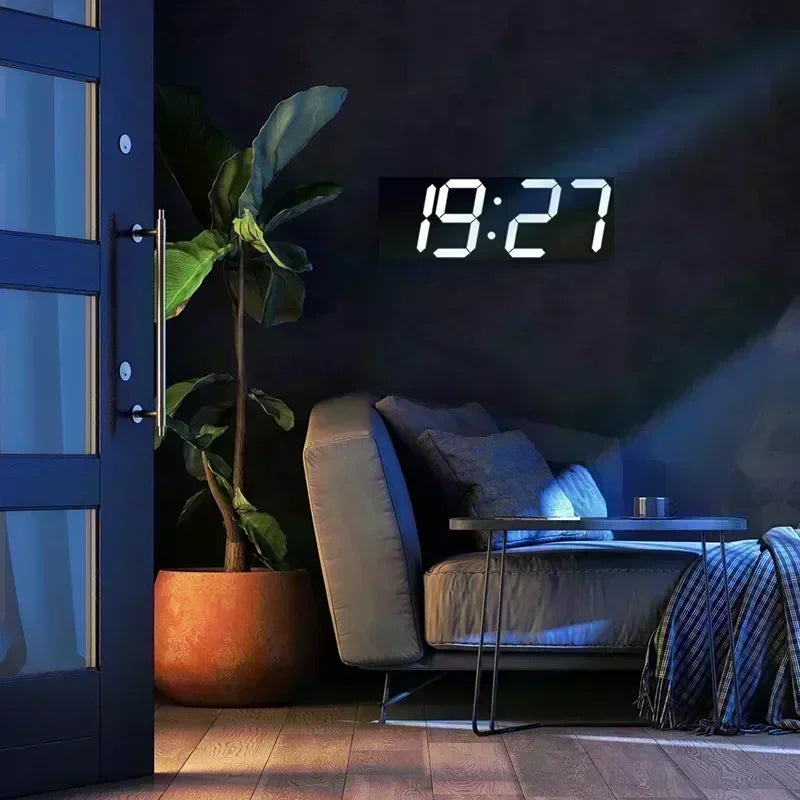 Horloge murale numérique LED 3D – Design moderne à affichage lumineux