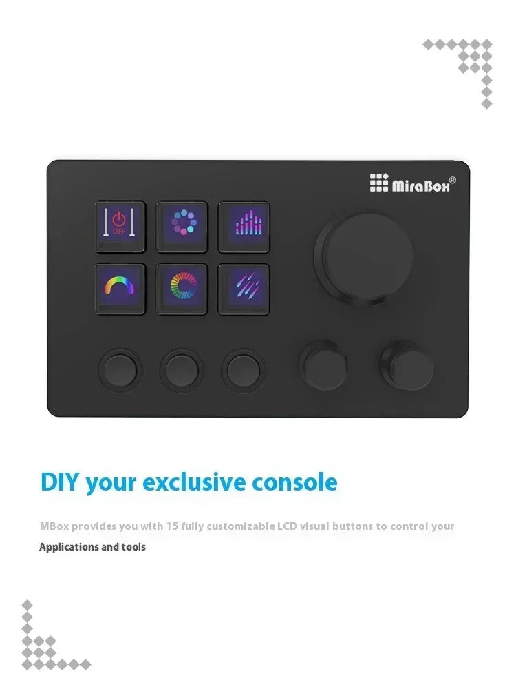 Mirabox N3 StreamDeck - Clavier Macro avec Écran LCD et Molette - Console de Contrôle pour Streaming et Gaming