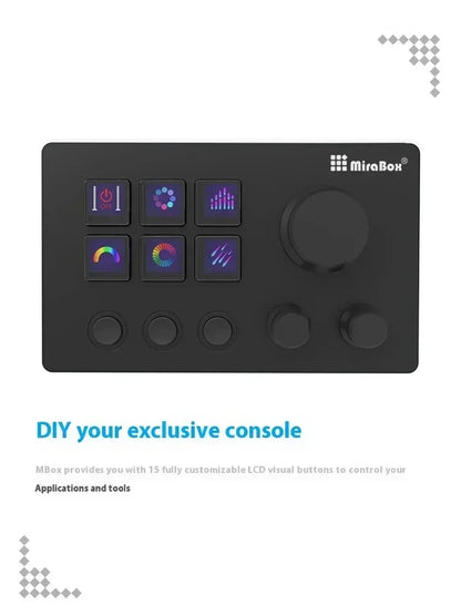 Mirabox N3 StreamDeck - Clavier Macro avec Écran LCD et Molette - Console de Contrôle pour Streaming et Gaming