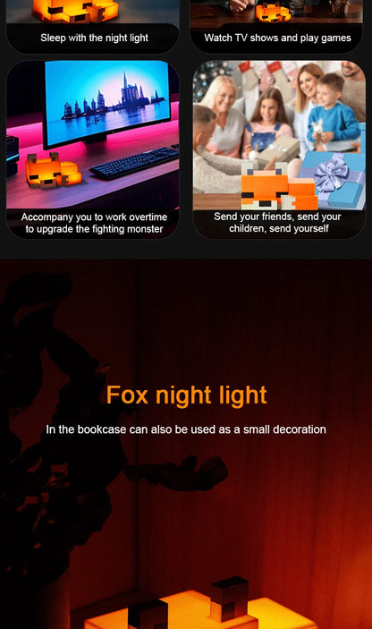 Lampe de Nuit Renard Minecraft - Veilleuse LED Orange Officielle pour Chambre Gaming et Enfant