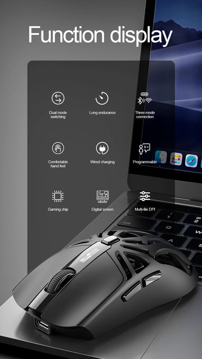 SMAILWOLF RS8 – Souris Gaming Sans Fil à Écran Digital (73g)