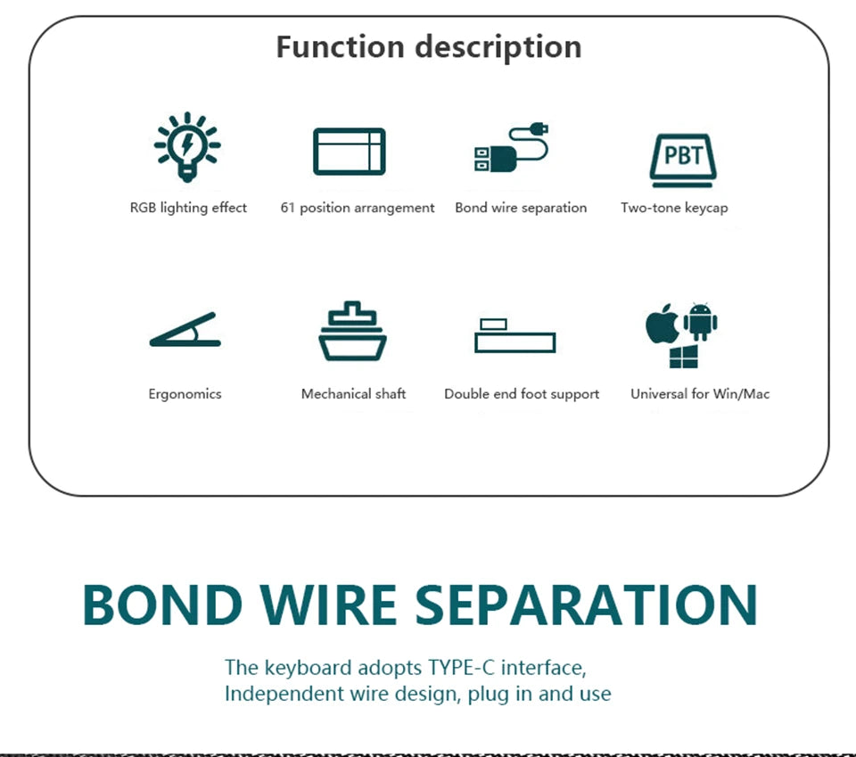 Clavier Mécanique Gaming EDUP K620 Mini RGB – 61 Touches