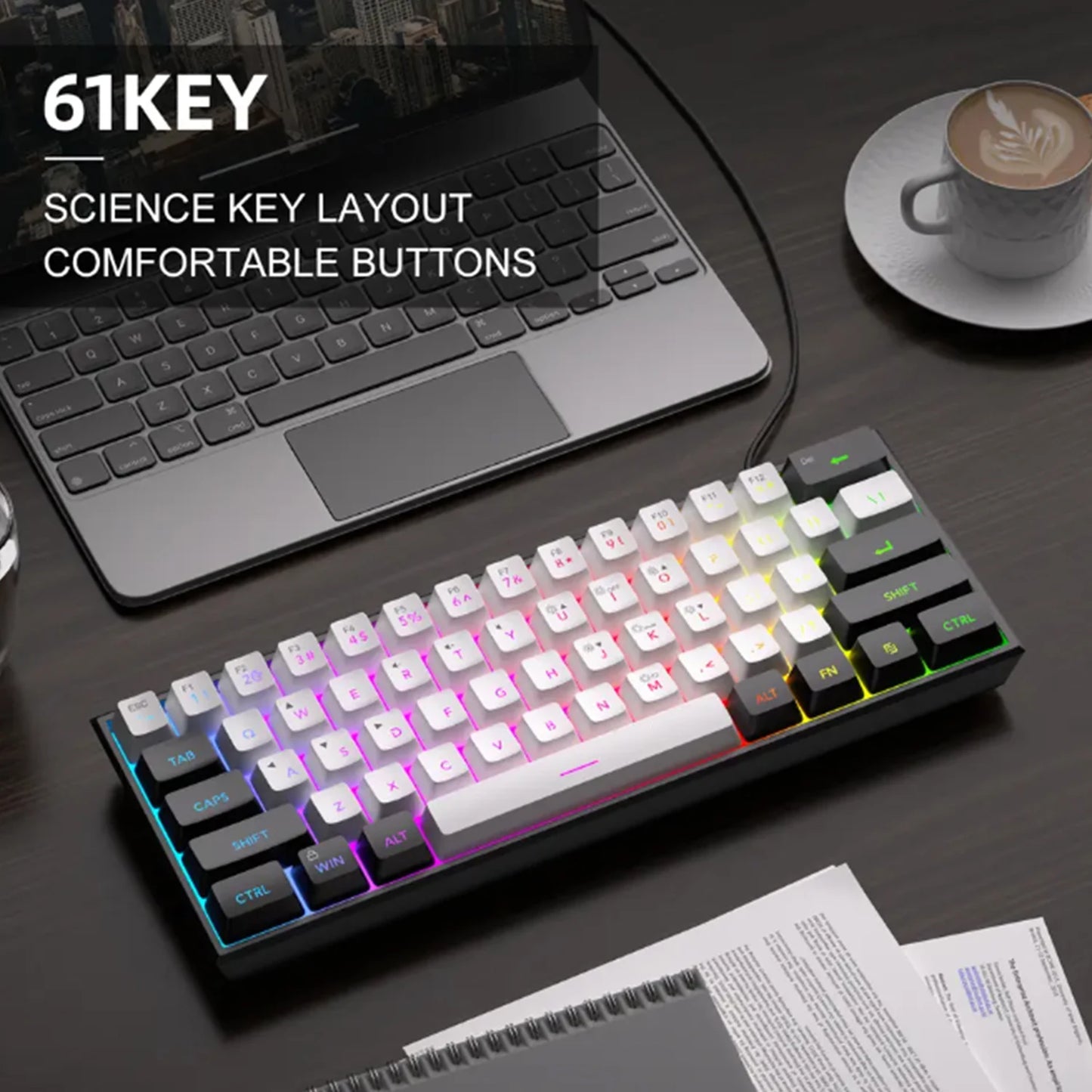 Clavier Gaming Compact 61 Touches RGB – OBAME