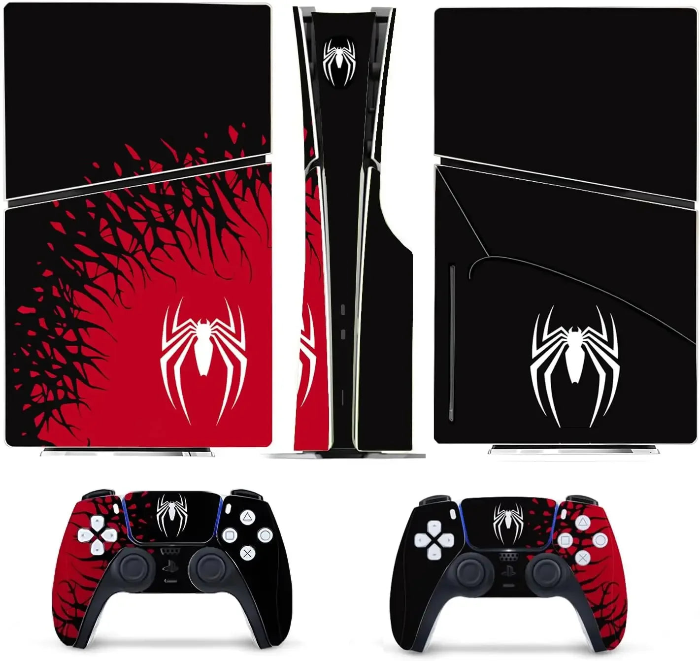 Skin Spider-Man Rouge & Noir pour PS5 Slim – Style et Protection Ultime